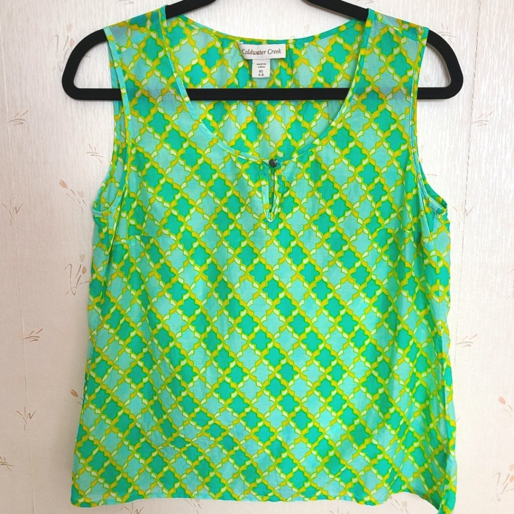 Cotton and silk, Coldwater creek blouse, size xs